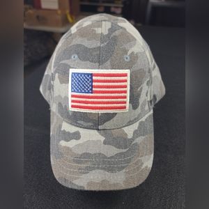 Quagga Brand Camo w/ American Flag Embroidered Patch Slide Adjustable Cotton Hat